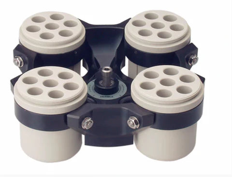 What is the difference between a fixed-angle and a swing-out rotor?