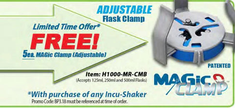 5 FREE Adjustable MAGic Clamps with any Incu-Shaker until Nov 30th